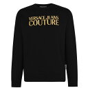 【送料無料】 ヴェルサーチ メンズ パーカー・スウェット アウター Gold Logo Sweatshirt Black G89