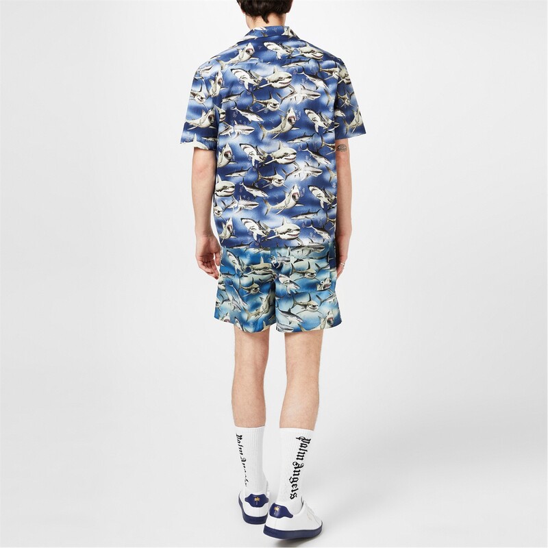 【送料無料】 パーム・エンジェルス メンズ シャツ トップス Shark Bowling Shirt Blu/Blk 4510 3