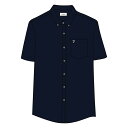 【送料無料】 ファーラー メンズ シャツ トップス Farah Patterson Ss Sn99 Dark Blue