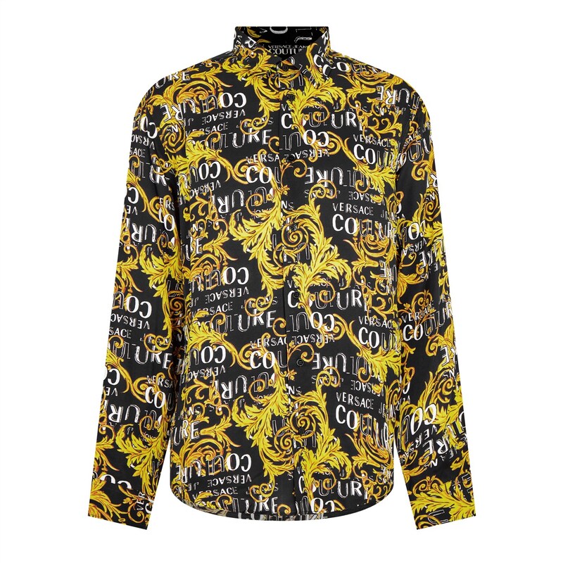 【送料無料】 ヴェルサーチ メンズ シャツ トップス Baroque Shirt Black Gold G89