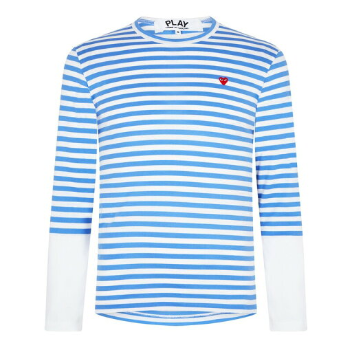【送料無料】 コム・デ・ギャルソン メンズ Tシャツ トップス Striped Peeping Heart T-Shirt Blue/White 【送料無料】 コム・デ・ギャルソン メンズ Tシャツ トップス Striped Peeping Heart T-Shirt Blue/White