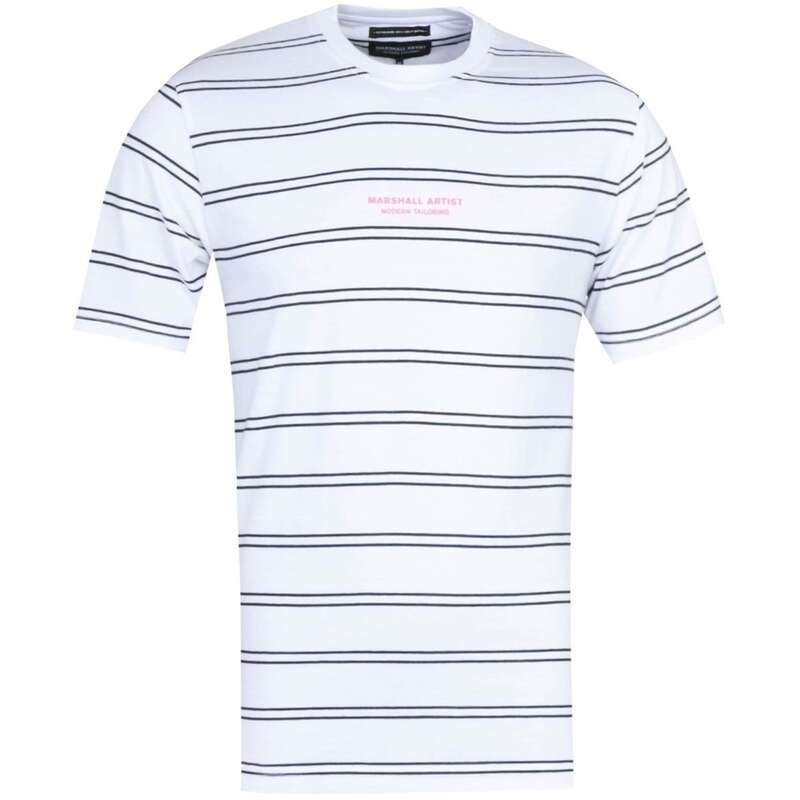 ̵ ޡ륢ƥ  T ȥåץ Marshall Artist Twin Stripe Nautics T-Shirt White