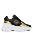 【送料無料】 ヴェルサーチ レディース スニーカー シューズ Emblem Sneakers Blk/Gold EG89