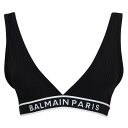 【送料無料】 バルマン レディース ブラジャー アンダーウェア Logo Embroidered Triangle Bra Black 001