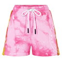 yz p[EGWFX fB[X n[tpcEV[c {gX Multi-Coloured Tie Dye Shorts Pink/Wht 3201