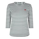 【送料無料】 コム・デ・ギャルソン レディース Tシャツ トップス Striped T Shirt Grey/White