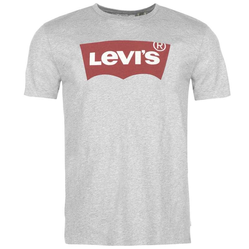 リーバイス メンズ トップス Tシャツ Levis Batwing T Shirt Grey/Red グレー
