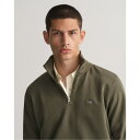 【送料無料】 ガント メンズ パーカー・スウェット アウター Shield Half-Zip Sweatshirt Juniper Green