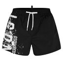 【送料無料】 ディースクエアード メンズ ハーフパンツ・ショーツ 水着 DSQ Side Icon Spray Sn42 Black/White