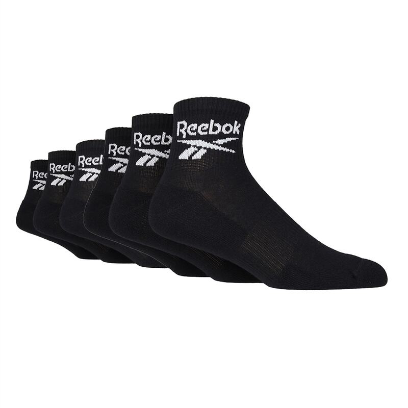 楽天ReVida 楽天市場店【送料無料】 リーボック メンズ 靴下 アンダーウェア 6 Pair Sports Ankle Socks Black