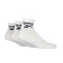 【送料無料】 リーボック レディース 靴下 アンダーウェア 3 Pair Ankle Sports Socks White