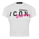 【送料無料】 ディースクエアード レディース Tシャツ トップス Icon Darling Mini Fit Tee White