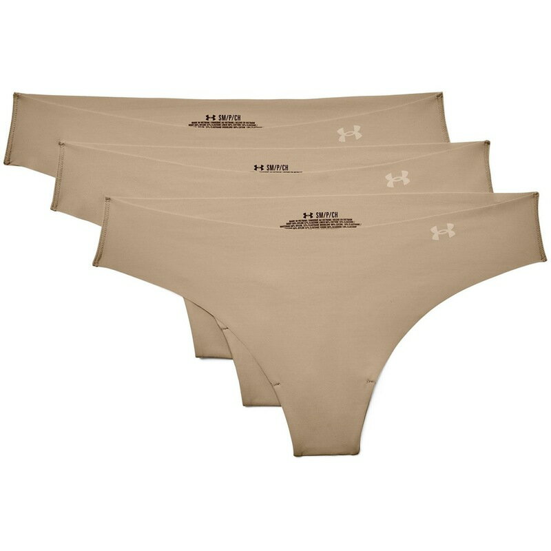 【送料無料】 アンダーアーマー レディース パンツ アンダーウェア 3 Pack Thongs Womens Beige