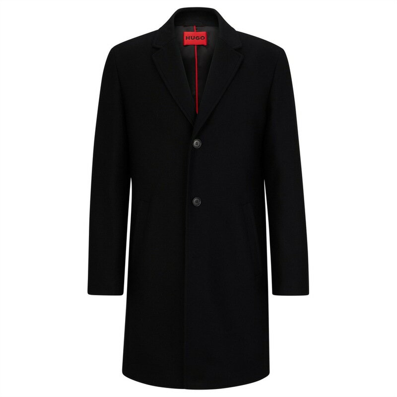 【送料無料】 フューゴ メンズ ジャケット・ブルゾン アウター Hugo Malte Coat Sn34 Black 001