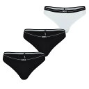 【送料無料】 ボス レディース パンツ アンダーウェア 3P THONG 10257715 01 Open White