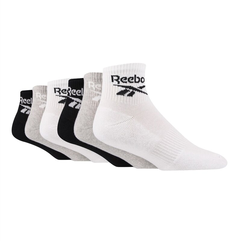 楽天ReVida 楽天市場店【送料無料】 リーボック メンズ 靴下 アンダーウェア 6 Pair Sports Ankle Socks White/Grey/Black