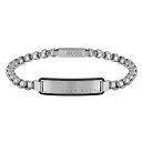 yz {X Y uXbgEoOEANbg ANZT[ Gents BOSS ID Brushed Stainless Steel Bracelet Silver