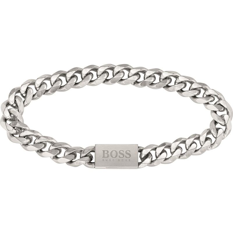 yz {X Y uXbgEoOEANbg ANZT[ Gents BOSS Chain For Him Stainless Steel Bracelet Silver