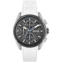 yz {X Y rv ANZT[ Gents Boss Volane Watch 1513948 Silver, Grey and White