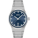 yz {X Y rv ANZT[ Gents Boss Candor Watch 1514076 Silver and Blue