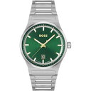 yz {X Y rv ANZT[ Gents Boss Candor Watch 1514079 Silver and Green