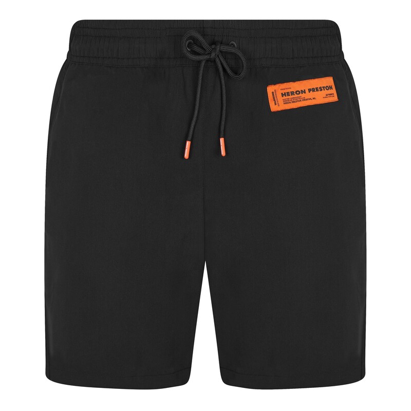 【送料無料】 ヘロンプレストン メンズ ハーフパンツ・ショーツ 水着 Logo Patch Swim Shorts Black 1000