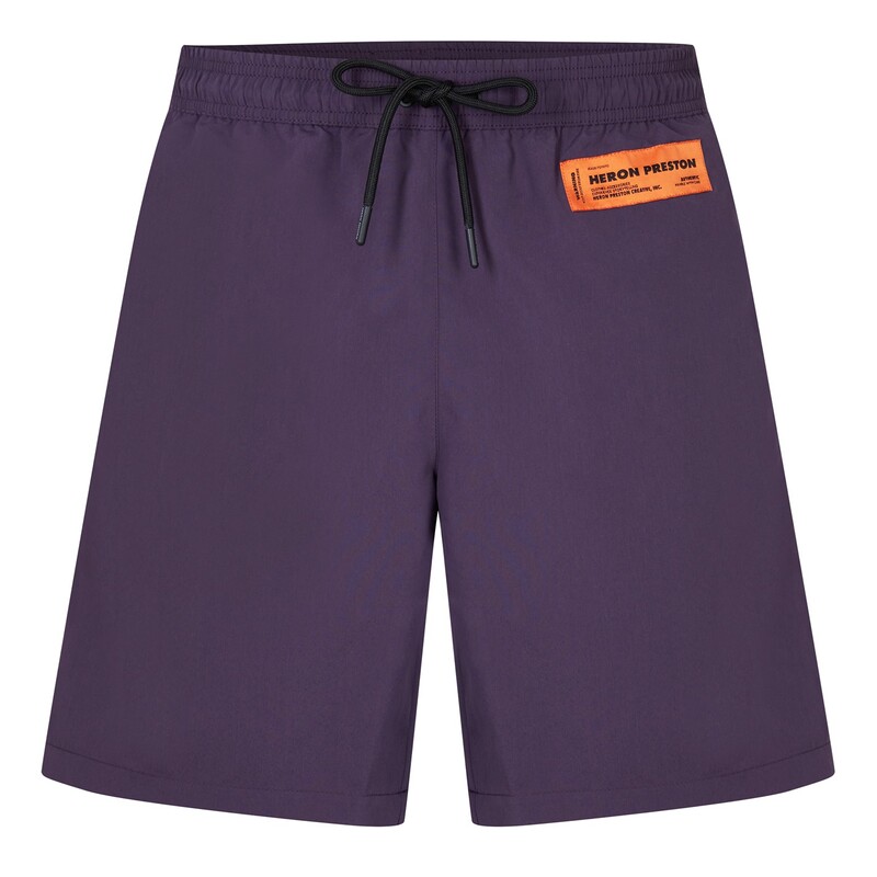 【送料無料】 ヘロンプレストン メンズ ハーフパンツ・ショーツ 水着 Logo Patch Swim Shorts Purple