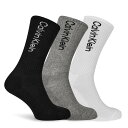 【送料無料】 カルバンクライン メンズ 靴下 アンダーウェア 3 Pack Sport Crew Socks Blk/Wht/Gry