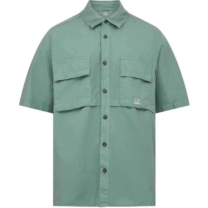 【送料無料】 シーピーカンパニー メンズ シャツ トップス CP R-Stop S/S Shirt Sn42 Green Bay 626