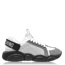 【送料無料】 モスキーノ メンズ スニーカー シューズ Mesh Teddy Low Top Trainers White/Grey