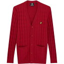 ライルアンドスコット メンズ アウター ニット・セーター Lyle and Scott Argyle Cardgan Sn31 Tunnel Red レッド