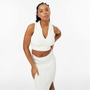 【送料無料】 ジャック ウィルス レディース ポロシャツ トップス Knitted Polo Crop Top Vintage White