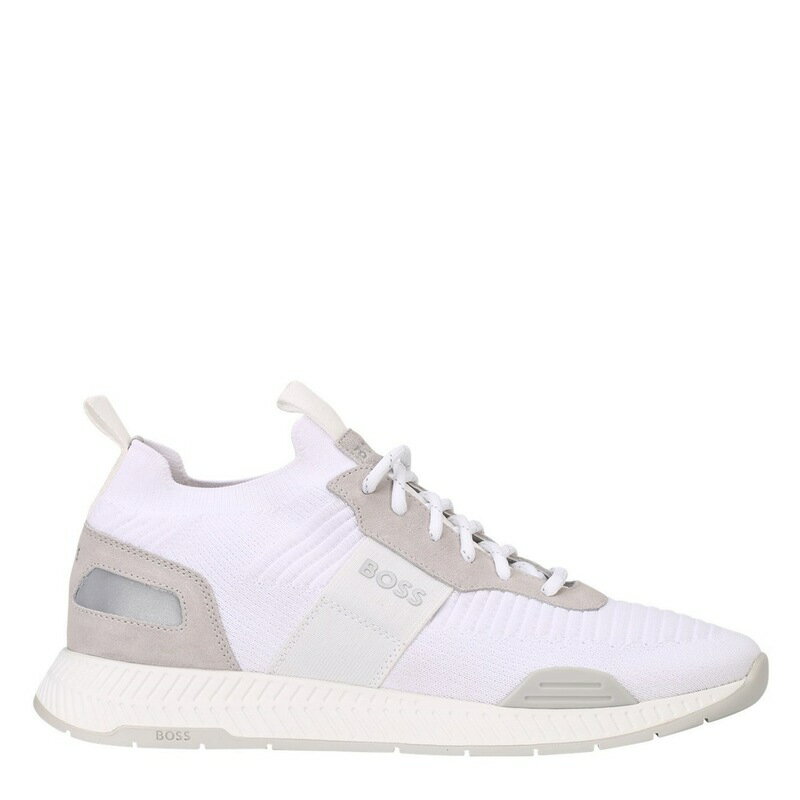  ボス メンズ スニーカー シューズ Titanium Runn Knit Trainers White