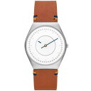 yz XJ[Q Y rv ANZT[ Gents Skagen Grenen Solar Halo Watch Silver White and Brown