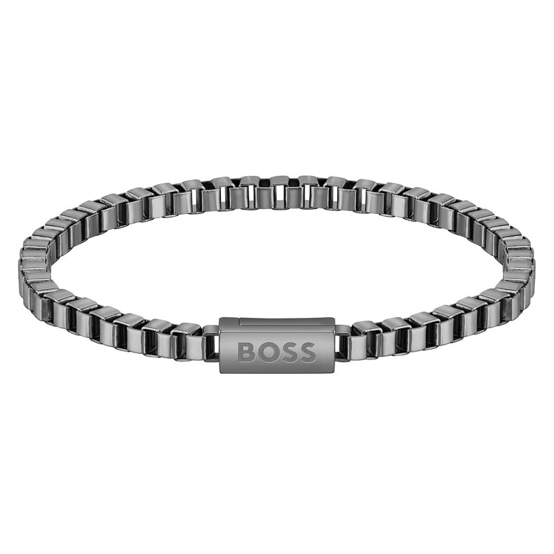 yz {X Y uXbgEoOEANbg ANZT[ Gents BOSS Chain for Him Grey IP Bracelet Military Grey