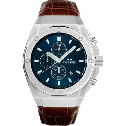 【送料無料】 ティーダブルスティール メンズ 腕時計 アクセサリー TW Steel Ceo Tech Watch Silver Blue and Brown 【送料無料】 ティーダブルスティール メンズ 腕時計 アクセサリー TW Steel Ceo Tech Watch Silver Blue and Brown