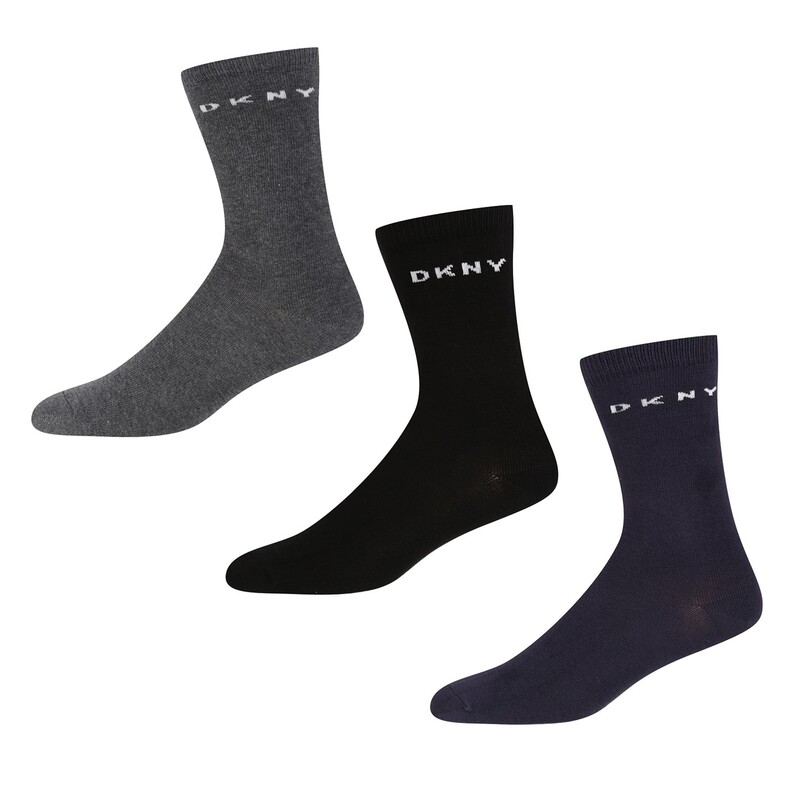 ダナ・キャラン 【送料無料】 ダナ キャラン ニューヨーク レディース 靴下 アンダーウェア DKNY Trainer Liner Socks 3 Pack Blk/Gry/Nvy