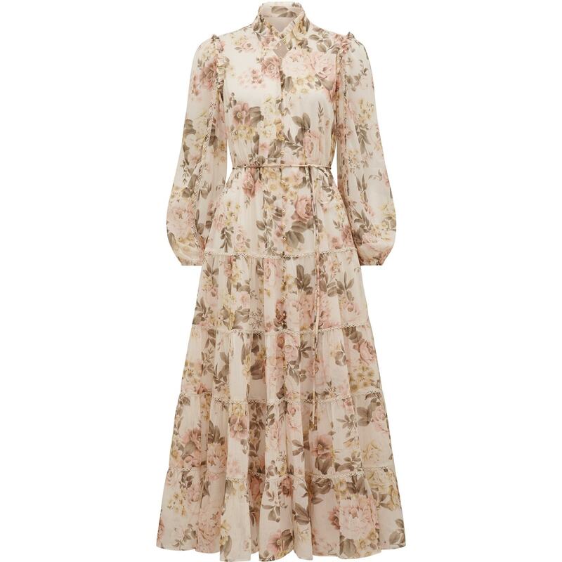 ̵ եС˥塼 ǥ ԡ ȥåץ Jessie Button Down Midi Dress Fortuna Floral