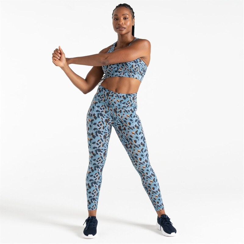 yz fAc[r[ fB[X MX {gX Influential Performance Leggings Niagara Blue Animal Print