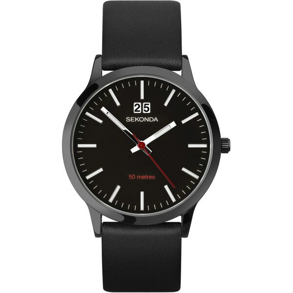 【送料無料】 セコンダ メンズ 腕時計 アクセサリー 40mm Black Watch Round Case Black Dial Blck