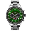 yz ZR_ Y rv ANZT[ 45mm Silver Watch Round Case Green Dial Slvr