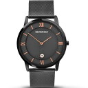 【送料無料】 セコンダ メンズ 腕時計 アクセサリー 38mm Grey Watch Round Case Dark Grey Dial Slvr