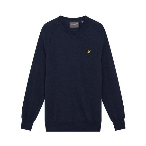 【送料無料】 ライルアンドスコット メンズ パーカー・スウェット アウター Lyle Merino V Neck Sn99 Light Navy