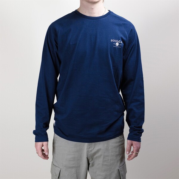  ソウルカル メンズ Tシャツ トップス Cal Raglan Long-Sleeve Tee Blue