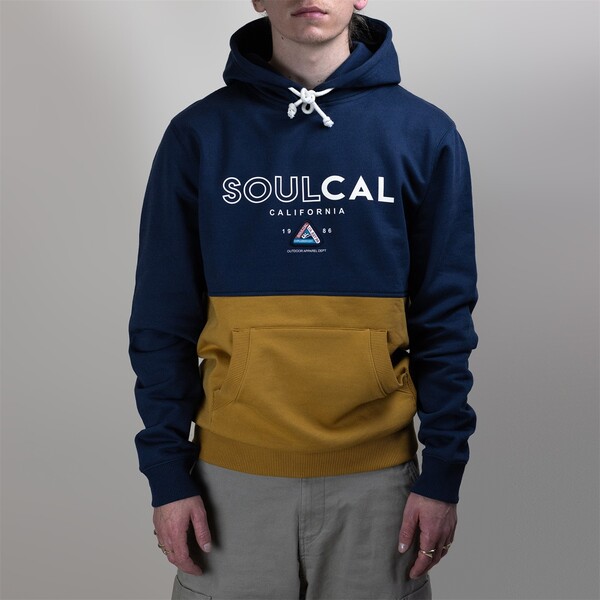 【送料無料】 ソウルカル メンズ パーカー・スウェット フーディー アウター Cal Recycled Hoodie Blue