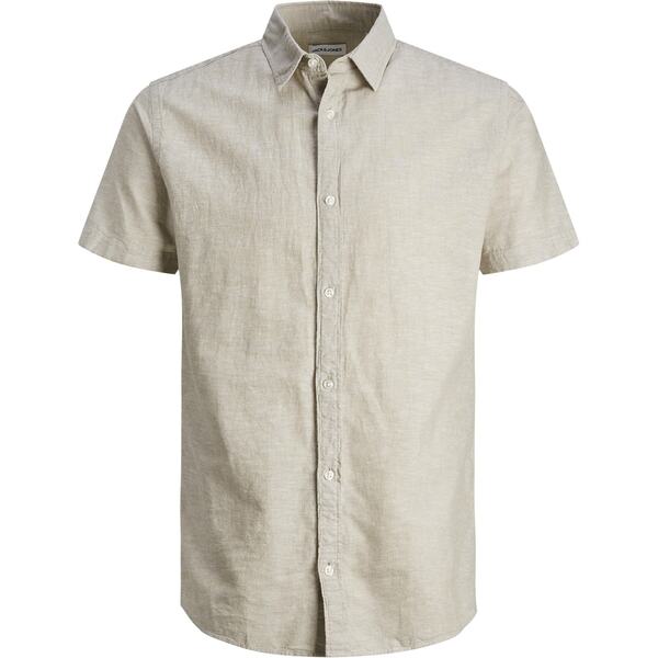 【送料無料】 ジャック ジョーンズ メンズ シャツ トップス Linen Blend Short Sleeve Shirt Crockery