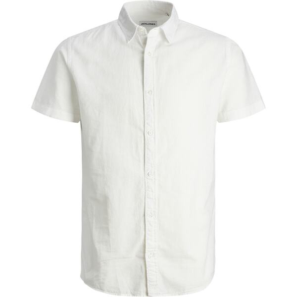 【送料無料】 ジャック ジョーンズ メンズ シャツ トップス Linen Blend Short Sleeve Shirt White