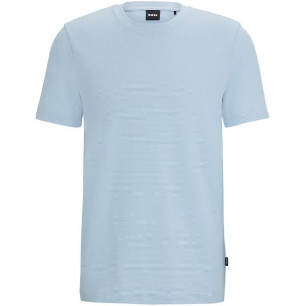 ボス メンズ トップス Tシャツ Boss Tiburt Jacquard T-shirt Light Blue 450 ブルー