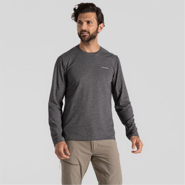 ̵ åۥåѡ   ȥåץ NL Abel LS TShirt BlkPepp Marl