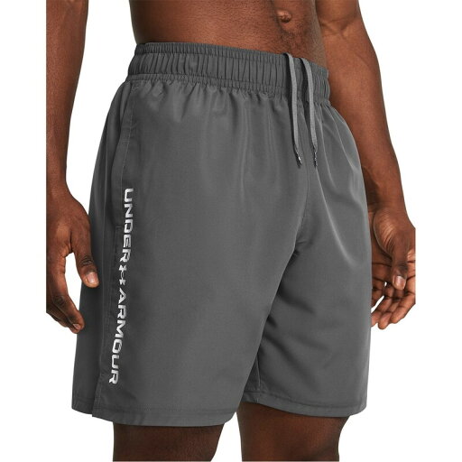 【送料無料】 アンダーアーマー メンズ ハーフパンツ・ショーツ ボトムス Woven Wordmark Shorts Grey/Black 【送料無料】 アンダーアーマー メンズ ハーフパンツ・ショーツ ボトムス Woven Wordmark Shorts Grey/Black